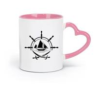 Ceramics Novelty Gift Mug Pirates Nautical Ship Sea Logo Crossed Swords （11oz/320ml） Cappuccino, Latte Macchiato, Tea, Espresso Pink
