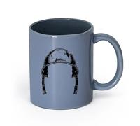 Ceramics Porcelain Coffee Mugs Military Base Soldier Helmet Wartime （11oz/320ml） for Coffee, Soup, Tea, Milk, Latte, hot Cocoa, Ladies, Men Blue-Gray