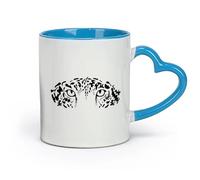 Ceramics Porcelain Cup Wild Big Cat Leopard Predator African Animal （11oz/320ml） Perfect for Kitchens, Restaurants & Cafes, Great Gift Idea Blue