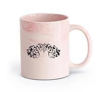 Ceramics Porcelain Cup Wild Big Cat Leopard Predator African Animal （11oz/320ml） Perfect for Kitchens, Restaurants & Cafes, Great Gift Idea Marble Pink