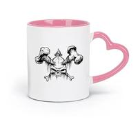 Ceramics Porcelain Cups Skull Bones Skeleton Corpse Grave Dead Fire （11oz/320ml） for Coffee, Soup, Tea, Milk, Latte, hot Cocoa, Ladies, Men Pink