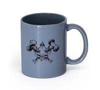 Ceramics Porcelain Cups Skull Bones Skeleton Corpse Grave Dead Fire （11oz/320ml） for Coffee, Soup, Tea, Milk, Latte, hot Cocoa, Ladies, Men Blue-Gray