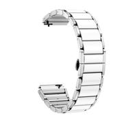 Ceramics Stainless Steel Strap 18mm Quick-Release Smartwatch Replacement Parts(Silver- White)