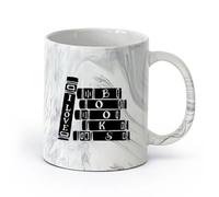 Ceramics Tea Cup Book Store Library Reader Books Bibliophile （11oz/320ml） Perfect for Kitchens, Restaurants & Cafes, Great Gift Idea Marble Black