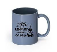 Ceramics Tea Cup Camping My Happy Place Motivational Campers Camp （11oz/320ml） Perfect for Kitchens, Restaurants & Cafes, Great Gift Idea Blue-Gray