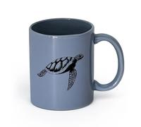 Ceramics White Ceramic Coffee Mugs Bathroom Turtle Ocean Sea Marine （11oz/320ml） for Coffee, Soup, Tea, Milk, Latte, hot Cocoa, Ladies, Men Blue-Gray