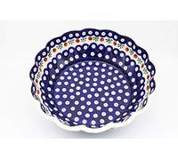Ceramika Boleslawiec Handmade Classic Polish Pottery Wavy Bowl (24.3cm) Catherine Pattern