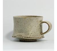 CeramXIEYI Sunken Handmade Rustic Ceramic Mug - 350ml Stoneware Coffee Cup with Organic Shape and Speckled Texture, Artisan Pottery Mug for Tea, Coffee & Hot Drinks - Japanese Wabi-Sabi Style