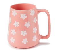 Ceraozmus 24 oz Large Ceramic Coffee Mug with Big Handle, Handmade Kiln Glazed Large Coffee Mug Tea Cup, Novelty Mug，Unique Uneven Surface for Office and Home，Microwave and Dishwasher Safe (Pink)