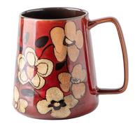 Ceraozmus 24 oz Large Ceramic Coffee Mug with Big Handle, Handmade Kiln Glazed Large Coffee Mug Tea Cup, Novelty Mug，Unique Uneven Surface for Office and Home，Microwave and Dishwasher Safe (Red)