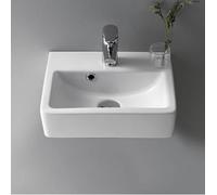 CeraStyle 001400-U-One Hole Mini Rectangle Ceramic Wall Mounted/Vessel Sink, White