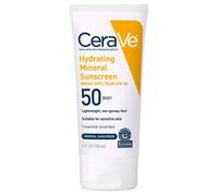 CeraVe 100% Mineral Sunscreen SPF 50 with Zinc Oxide & Titanium Dioxide, Hyaluronic Acid & Ceramides, Oil Free & Non-Greasy, Hydrating Mineral Sunscre
