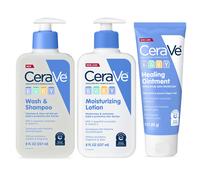 CeraVe Baby Bath Set, 8oz Wash & Shampoo + 8oz Moisturizing Lotion + 3oz Healing Ointment, Fragrance, Parabens, Phthalates, & Tear Free Baby Bath Esse