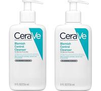 CeraVe Blemish Control Face Cleanser Duo Pack - 2% Salicylic Acid & Niacinamide - Anti-Blemish Daily Gel Cleanser for Oily, Blemish-Prone Skin 236ml x 2