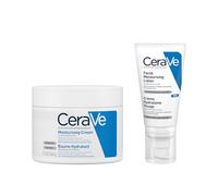 CeraVe Evening Moisturising Routine for Dry Skin, Body and Face Moisturiser with Hyaluronic Acid