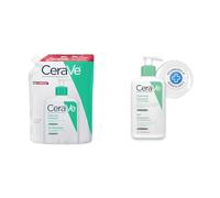 CeraVe Foaming Cleanser Duo Pack, for Normal to Dry Skin, Value Format x1 Resealable 473ml Refill Pouch, x1 236ml Refillable Bottle, Face Cleanser with 3 Essential Ceramides