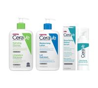 CeraVe Hydrating Cleanser 473ml + Moisturising Lotion 473ml + Resurfacing Retinol Serum 30ml - Complete Routine for Smoother, Hydrated Skin