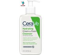 CeraVe Hydrating Cream-to-Foam Cleanser, Face, With 3 essential ceramides,...
