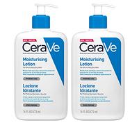 Cerave Moisturizing Face & Body Lotion for Normal & Dry Skin with 3 Essential Ceramides & Hyaluronic Acid - 2 Bottles 16 oz Each