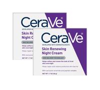 CeraVe Night Cream for Face | 2 Pack (1.7 Ounce Each) | Skin Renewing Night Cream with Hyaluronic Acid & Niacinamide | Fragrance Free