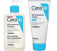 CeraVe SA Smoothing Duo Set - Exfoliates & Softens Rough Skin - With Salicylic Acid & Ceramides - Cream 177ml + Cleanser 236ml