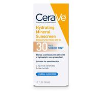 CeraVe Tinted Sunscreen with SPF 30 | Hydrating Mineral Sunscreen With Zinc Oxide & Titanium Dioxide | Sheer Tint for Healthy Glow | 1.7 Fluid Ounce