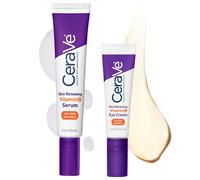 CeraVe Vitamin C Serum & Vitamin C Eye Cream Skin Care Set | Skin Brightening Serum with Hyaluronic Acid for Face & Under Eye Cream
