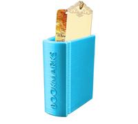CERAVI 3D Printed Book Shaped Bookmark Holder, Pencil and Pen Holder Book Shaped Bookmark Holder for Book Lovers, Readers, Classmate Graduation Gifts, Decorative Desk Gift (Blue)
