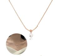CERAVI Freshwater Pearl Knot Pendant 925 Sterling Silver Necklace, Dainty Single Pearl Pendant Jewelry Gift for Mom Wife Her, Birthday, Wedding, Anniversary, Valentines Day (Rose Gold)