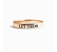 CERAVI Let Them Ring - Let Them Stainless Steel Engraved Ring Jewelry for Women, Besties, Sisters, Best Friends, Self Worth Motivational gift, Mental Health Inspiration Jewelry (Rose gold,US 11)
