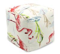 CERAYOU Decorative Weighted Door Stopper, Fabric Door Stop with Handle, Square Cube Heavy Duty Door Floor Stop Wall Protectors for Home Office Bedroom Living Room Exterior Doors, Flamingo