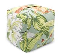 CERAYOU Decorative Weighted Door Stopper, Fabric Door Stop with Handle, Square Cube Heavy Duty Door Floor Stop Wall Protectors for Home Office Bedroom Living Room Exterior Doors, Leaves