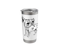 Cerberus Hell Hound Blackwork Minimal Stainless Steel Insulated Tumbler