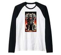 Cerberus Three-Head Guardian Mythical Beast Underworld Raglan Baseball Tee