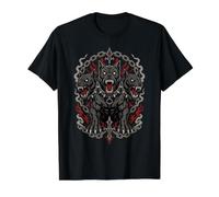Cerberus Three Headed Dog, Cool Gothic Hellhound Guardian Value Graphic T-Shirt, Men, Black, XL