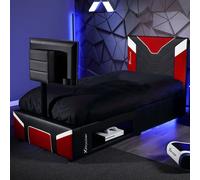 X Rocker Cerberus Twist TV Single Gaming Bed Frame Red