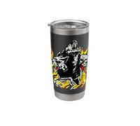 Cerberus with Flames Skulls Mythical Hells Guard Hell Dogs Stainless Steel Insulated Tumbler