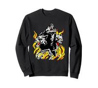 Cerberus with Flames Skulls Mythical Hells Guard Hell Dogs Sweatshirt