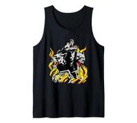 Cerberus with Flames Skulls Mythical Hells Guard Hell Dogs Tank Top