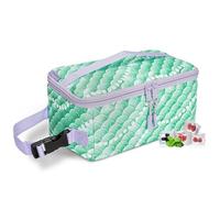 Cerbonny Small Cooler Bag Freezable Lunch Bag, Small Lunch Bag Insulated with Ice Pack, Mini Cooler Bag for Work School Trip,Fit for 3+,(Green Fish Scales)