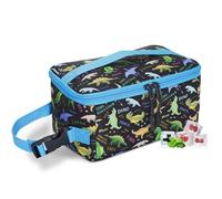 Cerbonny Small Cooler Bag Freezable Lunch Bag, Small Lunch Bag Insulated with Ice Pack, Mini Cooler Bag for Work School Trip,Fit for 3+,(Black Dinosaurs)