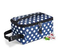 Cerbonny Small Lunch Bag,Small Cooler Bag,Freezable Snack Bag for Kids/Adult,Mini Cooler Bag with Buckle Handle,Insulated Cooler Bag for Work School Travel,Blue with White dots