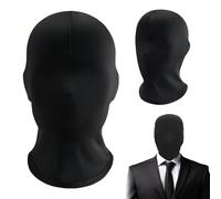 CERCTLA 2 Pcs Black Full Face Mask, Unisex Halloween Faceless Mask, Full Head Cover Polyester Masks, Morph Face Cover, for Halloween, Cosplay, Party, Carnival Night Role Playing