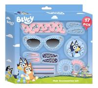 Bluey Beauty Accessory Set | Kids Kit with Glasses, Clips, Headbands and Scrunchies | Complete 17 Piece Hair Set with Bluey Characters