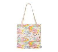 Officially Licensed Cotton Tote Bag, Character Print, Long Handles, Multicolor