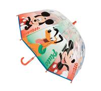 Children's Umbrella Mickey Mouse Boy and Girl - Transparent Umbrella, 45 cm, Manual Opening, Resistant POE Material, Official Disney License for Rain and School