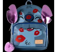 Cerda Disney's Lilo & Stitch - Stitch "Kisses" Premium Faux Leather Backpack in Mid Blue Cerda Mid Blue