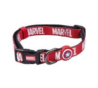 Cerdá Dog Collar Marvel Motifs Print - 100% Polyester, Durable Fabric, Metal Pendant - M/L Red