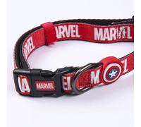 Cerdá - for Fan Pets Dog Collar with Marvel Motifs Printed | Made of 100% Polyester, Durable Fabric and Small Metal Pendant - Officially Licensed by Marvel