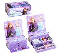 Cerdá Frozen Kids 34pc Colouring Art Stationery Set with Watercolour Felt Tip Pens Crayons and Pencils Travel Set for Children